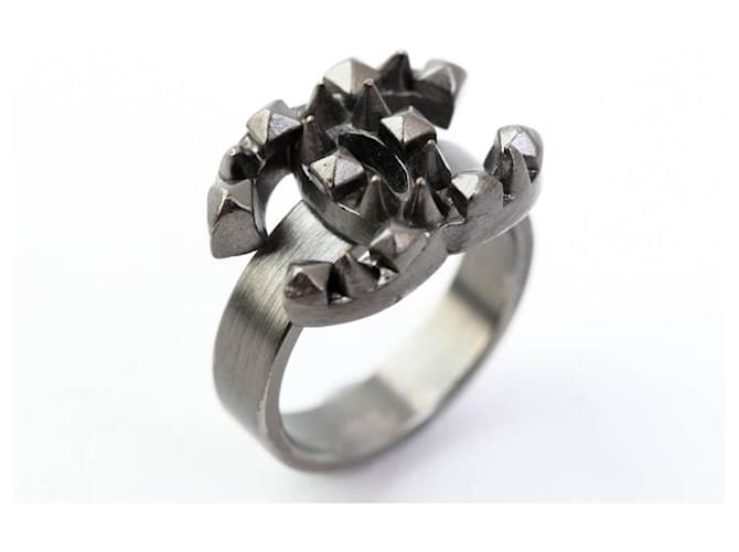 [Gebraucht] CHANEL CC-Logo Coco-Marke 03P Ohrstecker Ring Ring No. 13 Silber Metall  ref.439086