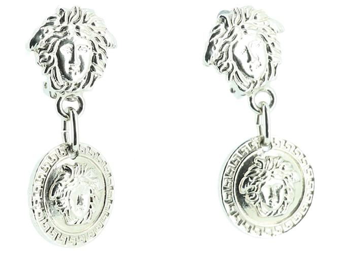 Versace Medusa Earrings Silvery Silver  ref.439523