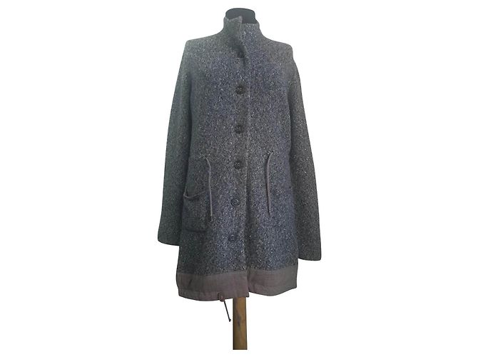 Fabiana Filippi Strickjacke Grau Wolle Mohair Angora