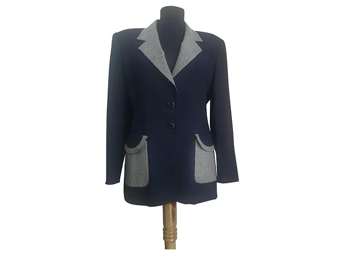 Escada Margaretha Ley Blue Wool Blazer