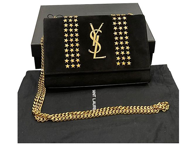 Downtown Yves Saint Laurent Kate cloutée étoile en daim noir 