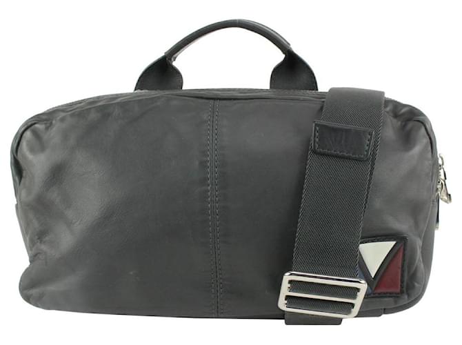 Louis Vuitton Grey-Black Gaston V Line Fast Waist Bag Fanny Pouch Bum Pack Leather  ref.439567