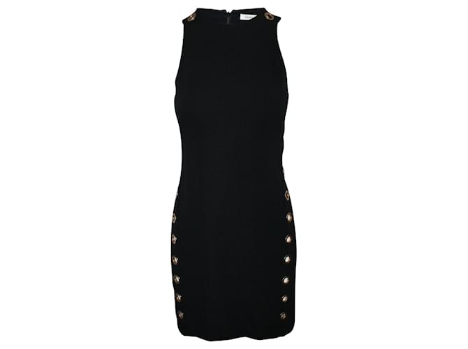 Thierry Mugler Black Dress with Golden Eyelets Acetate Cellulose fibre  ref.JC439572 (Sold) - Joli Closet
