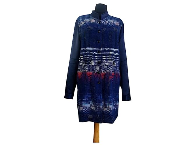 Riani Manteaux, Vêtements d'extérieur Laine Bleu Multicolore  ref.439590