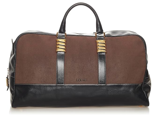 Bolso de viaje Loewe Velázquez de piel marrón Castaño Negro Marrón oscuro  Cuero Becerro ref.439708 - Joli Closet