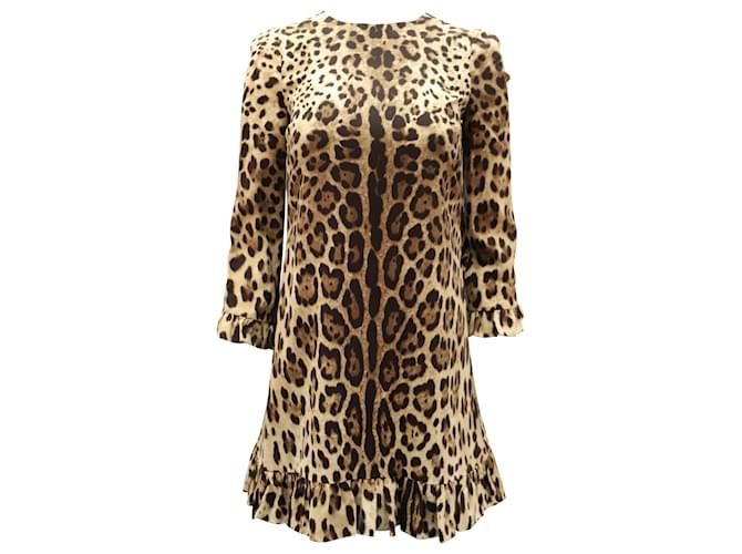 Vestido Dolce & Gabbana Leopard Cady em seda multicolorida  ref.439783
