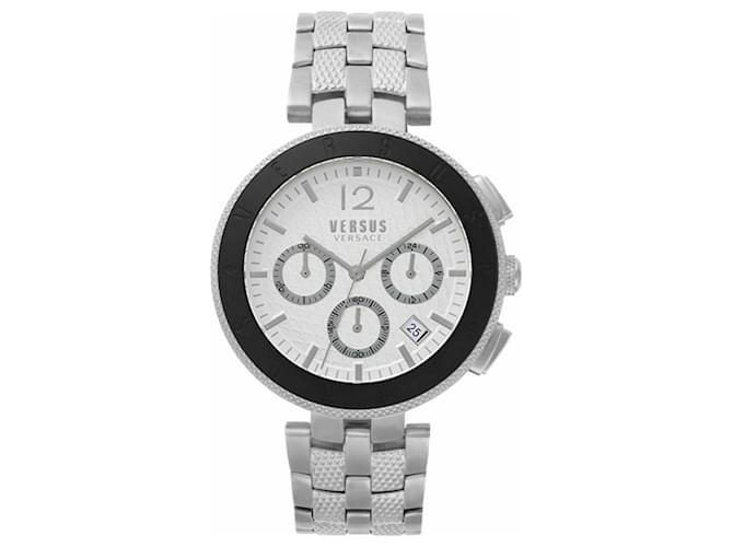 Autre Marque Versus Versace Logo Gent Chrono Bracelet Watch Metallic  ref.439788