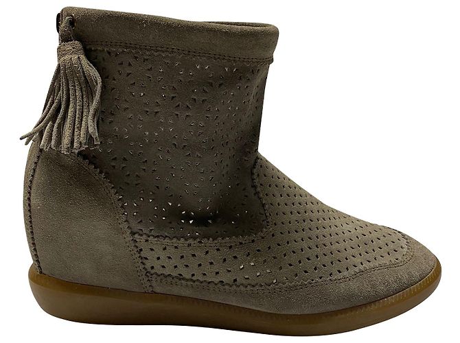 Isabel Marant Basley Tassel Bootie en Daim Gris