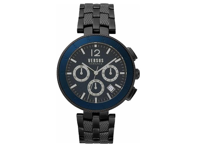 Autre Marque Versus Versace Logo Gent Chrono Bracelet Watch Black  ref.439801