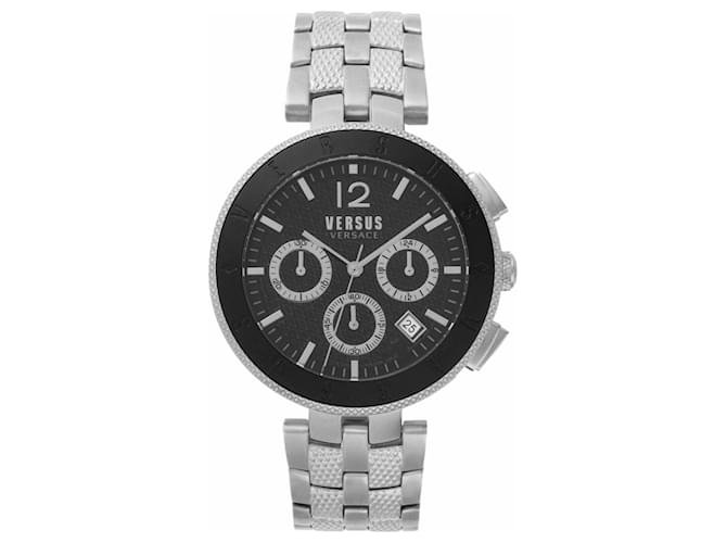 Autre Marque Versus Versace Logo Gent Chrono Bracelet Watch Metallic  ref.439807
