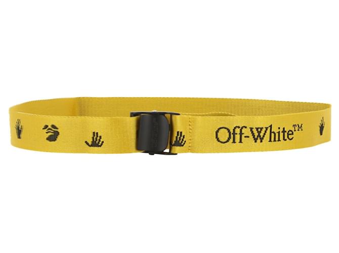 Off White New Logo Classic Industrial Belt Yellow ref