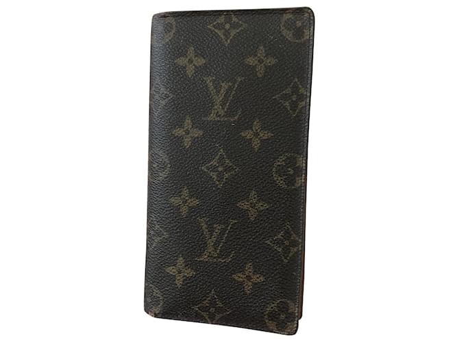 Louis Vuitton Vuitton-Geldbörse Braun Leder  ref.439925