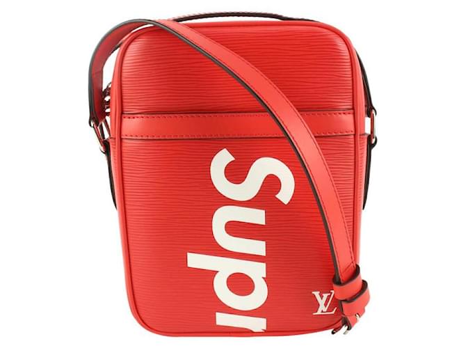 Louis Vuitton Brandneue LV x Supreme Red Epi Leather Danube PM Bag 128LV54 Leder  ref.439947