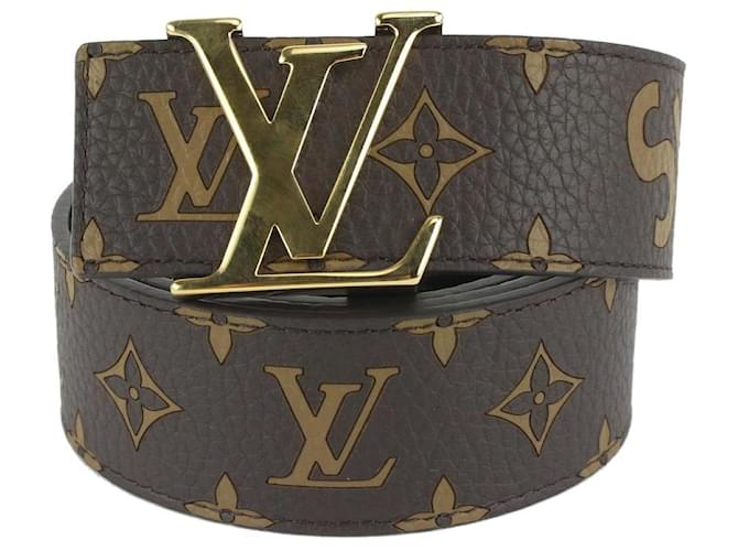 Louis Vuitton LV x Supreme 110/44 Brown Monogram LV Initials Belt  ref.439948 - Joli Closet