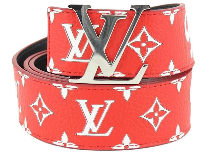 Louis Vuitton LV x Supreme 100/40 Monogram Red Initials Belt  ref.439949