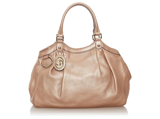 Gucci Brown Sukey Leather Tote Bag Beige Pony-style calfskin  ref.439951