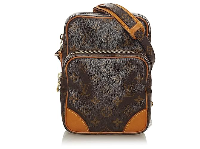 Louis Vuitton Brown Monogram Amazone Leather Cloth  ref.439999