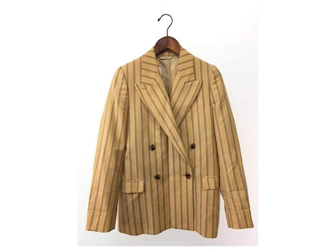 [Used] Acne Studios (Acne) Pale Orange lined Breasted Pinstripes Jacket / 34 / Wool / YLW / Stripes Yellow  ref.440033