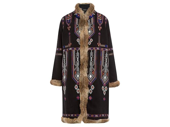 Antik Batik Mäntel, Oberbekleidung Mehrfarben Polyester Viskose Pelz  ref.440048