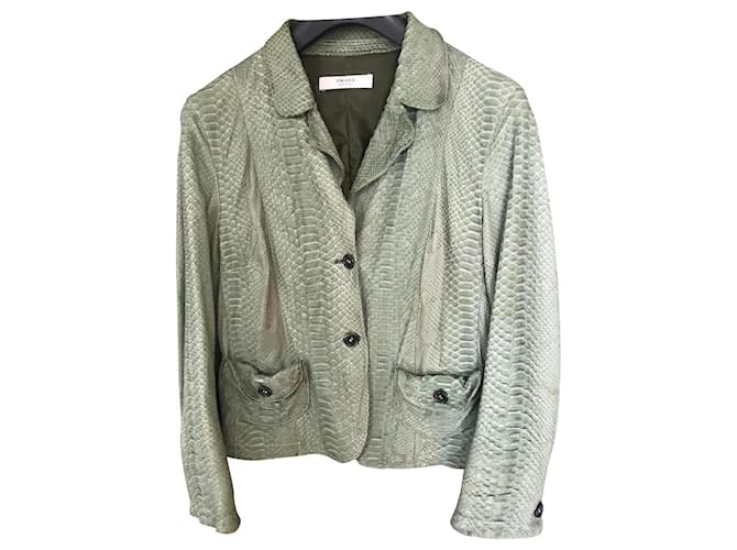 Prada Python Jacke Kurz Hellgrün 