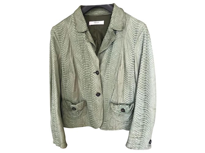 Veste courte Prada en python vert clair