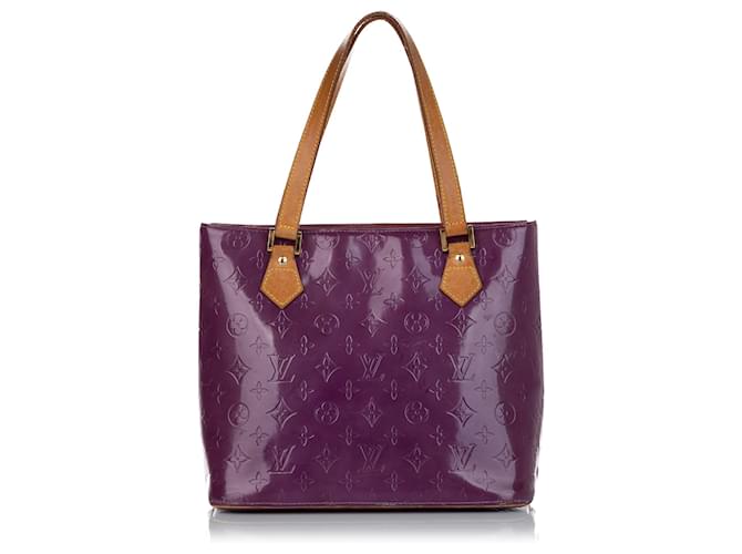 Louis Vuitton Purple Vernis Houston Marrone Porpora Marrone chiaro Pelle Pelle verniciata  ref.440107