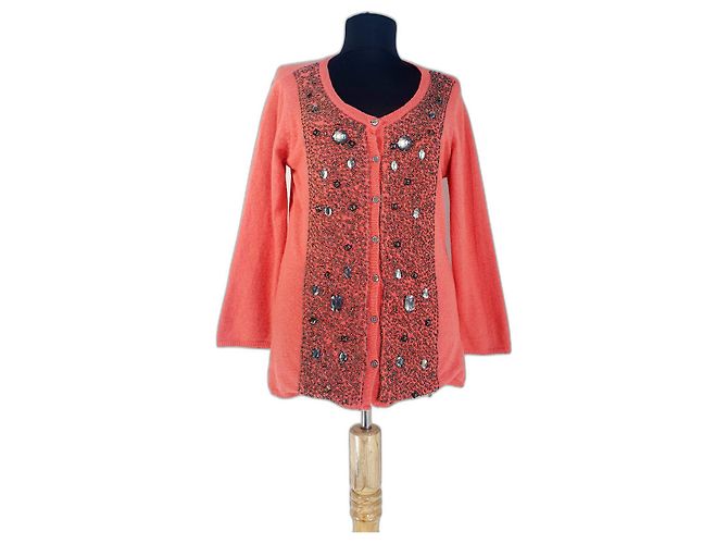 Day Birger & Mikkelsen Cardigan Orange Koralle Wolle Angora