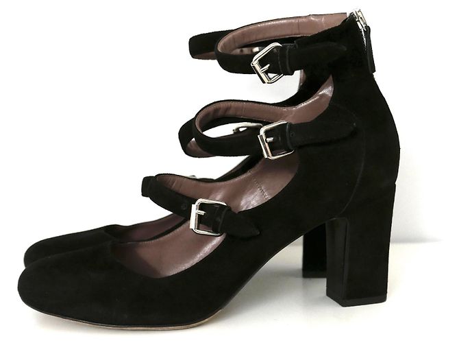 Tabitha Simmons Ginger Triple Strap Heels Blue