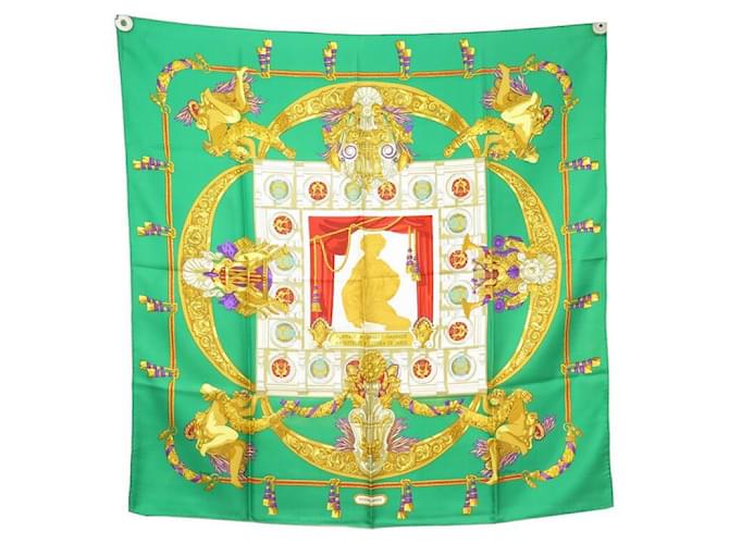 Hermès HERMES SCARF TRIBUTE TO CHARLES GARNIER LATHAM CARRE 90 SILK SCARF Green  ref.440808