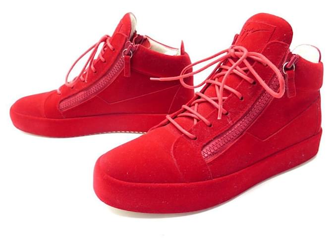 NINE GIUSEPPE ZANOTTI KRISS RU SHOES70098 Sneakers 45 RED SUEDE SHOES  ref.440809