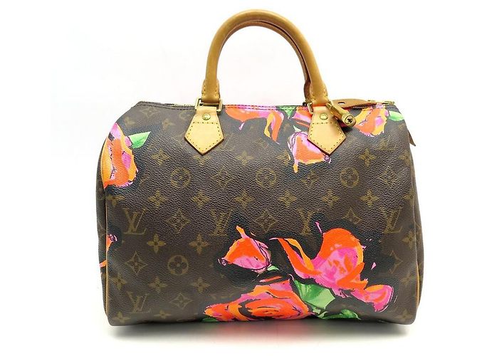 Speedy Louis Vuitton borsa veloce 30 PINK-M48610 STEPHEN SPROUSE MONOGRAM LV ROSE Marrone