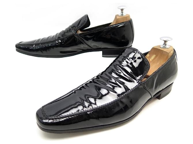 YVES SAINT LAURENT SHOES JAILAST MOCCASIN 40 IT 41 FR PATENT LEATHER LOAFERS Black  ref.440834
