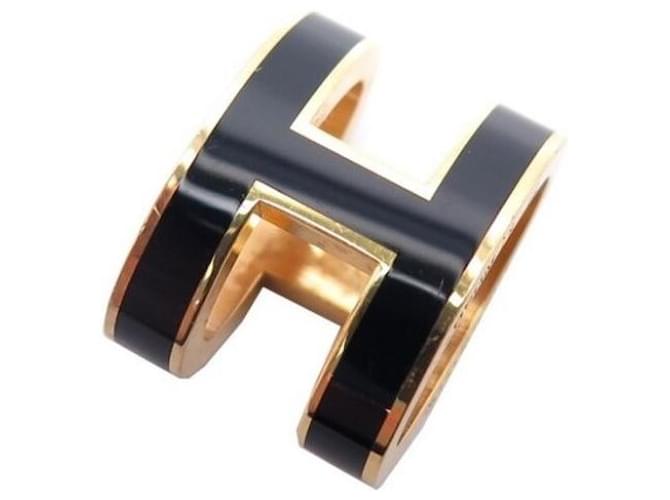 Hermès HERMES POP H H PENDANT147991FP03 IN GOLD METAL & BLACK LACQUER PENDANT Gold-plated  ref.440840