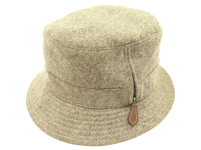 Hermès MOTSCH HAT FOR HERMES BOB BEIGE SIZE 57 BEIGE COTTON AND SILK HAT  ref.440886