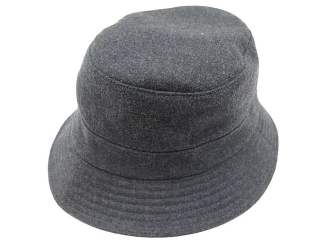 Hermès NEW MOTSCH HAT FOR HERMES BOB T56 GRAY WOOL FELT WOOL HAT Grey  ref.440891