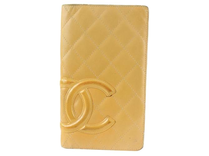 Chanel Portefeuille Cambon matelassé beige Cuir  ref.440928