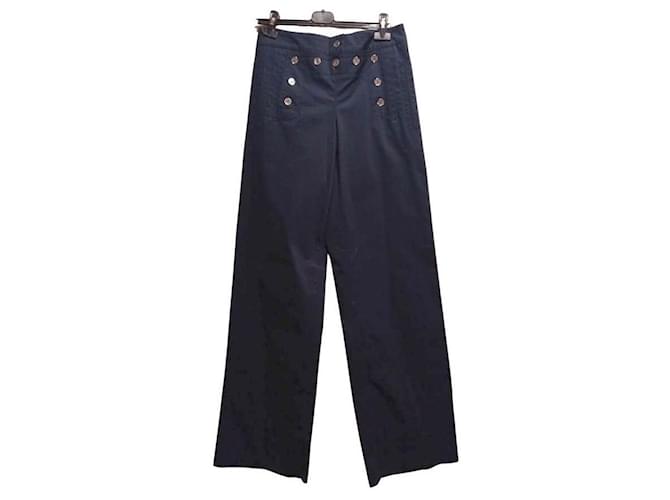 Louis Vuitton calça, leggings Preto Azul Algodão  ref.440937