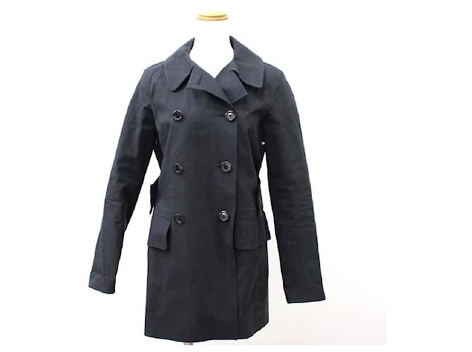 [USADO] Louis Vuitton Mackintosh Mackintosh Trench Coat Ladies Negro Algodón  ref.441051