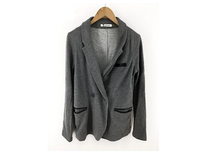 [Used]  T BY ALEXANDER WANG Sweat Tailored Jacket Grey Cotton  ref.441081