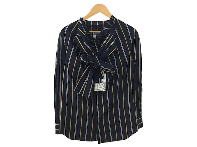 Vivienne Westwood MAN Tagged / Striped Movement Shirt / Long Sleeve Shirt / 48 / Cotton / NVY / Striped Navy blue  ref.441322