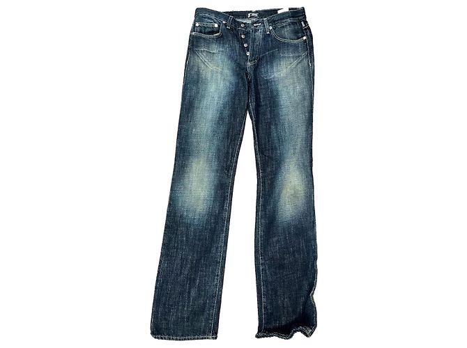 Jeans in denim Versace taglio dritto blu