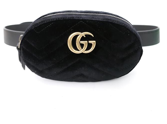 Gucci Marmont Black Velvet Belt Bag  ref.441388