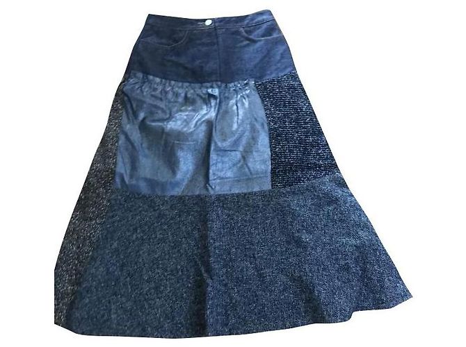 Falda acampanada Christian Lacroix Patchwork Denim Multicolor