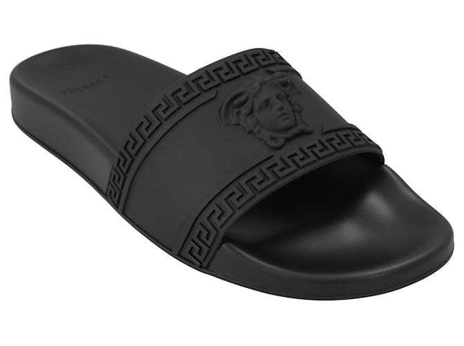 Versace Herren Palazzo Slides in schwarz  ref.441461