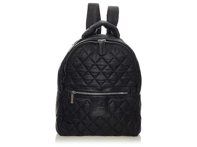 Chanel Black Coco Cocoon Backpack Leather Pony-style calfskin Nylon Cloth  ref.441508 - Joli Closet