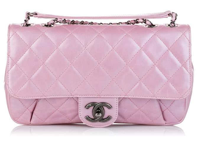 Chanel Pink CC Timeless Lambskin Leather Single Flap Bag ref.441538 - Joli  Closet