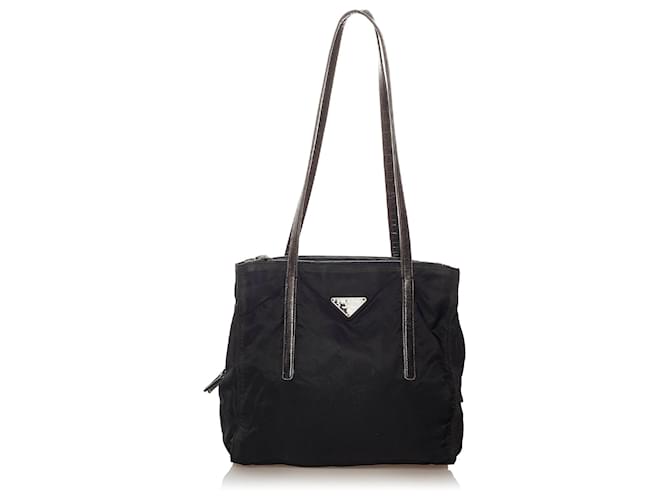 prada nylon black tote bag