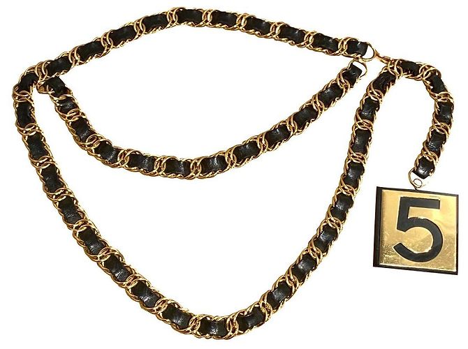 Chanel Kollektor 1987 Schwarz Golden Leder Metall