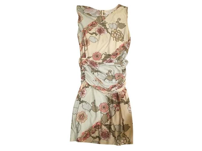 Autre Marque Vestido de jersey de seda con estampado floral Multicolor
