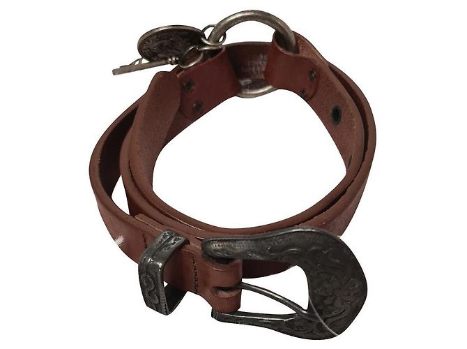 Cinturón Dior Gaucho T en cuero marrón 75 cm Castaño